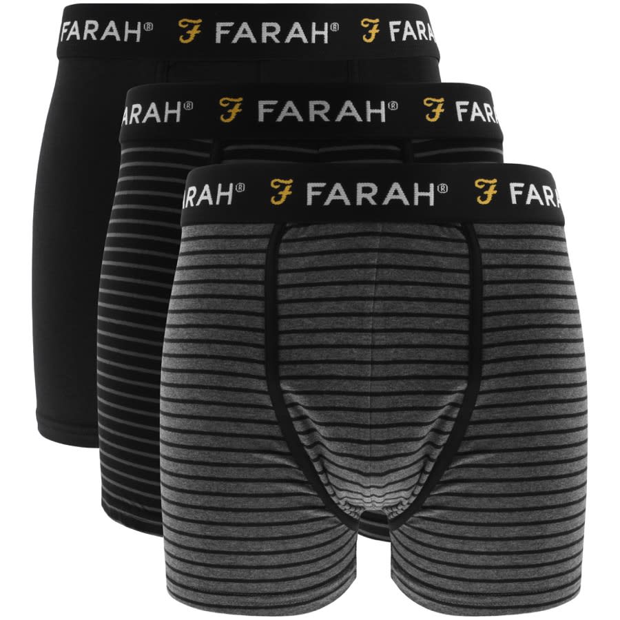 Alternative Image for ProductFarah Vintage Admirality 3 Pack Boxer Shorts Black1